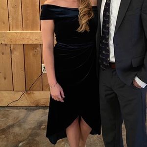 Emerald Green Azazie Velvet Dress